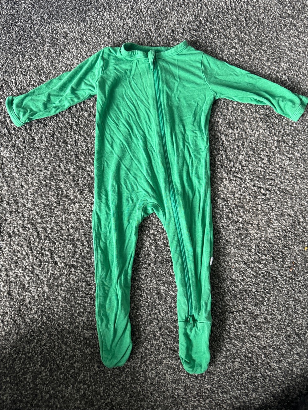 Classic Green Kids One-Piece Footed Pajama - Unbranded